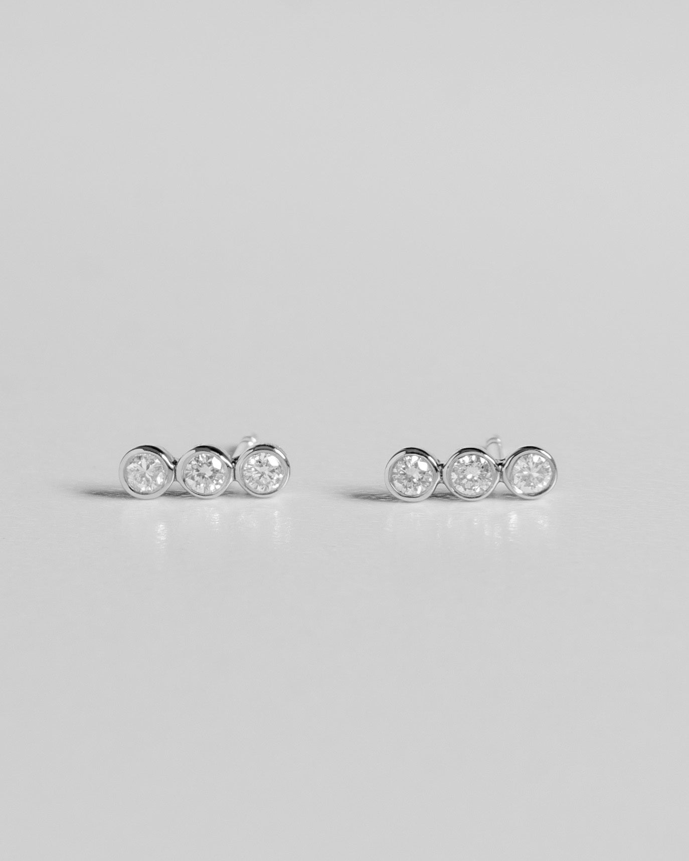 Bezel Trio Diamond Studs