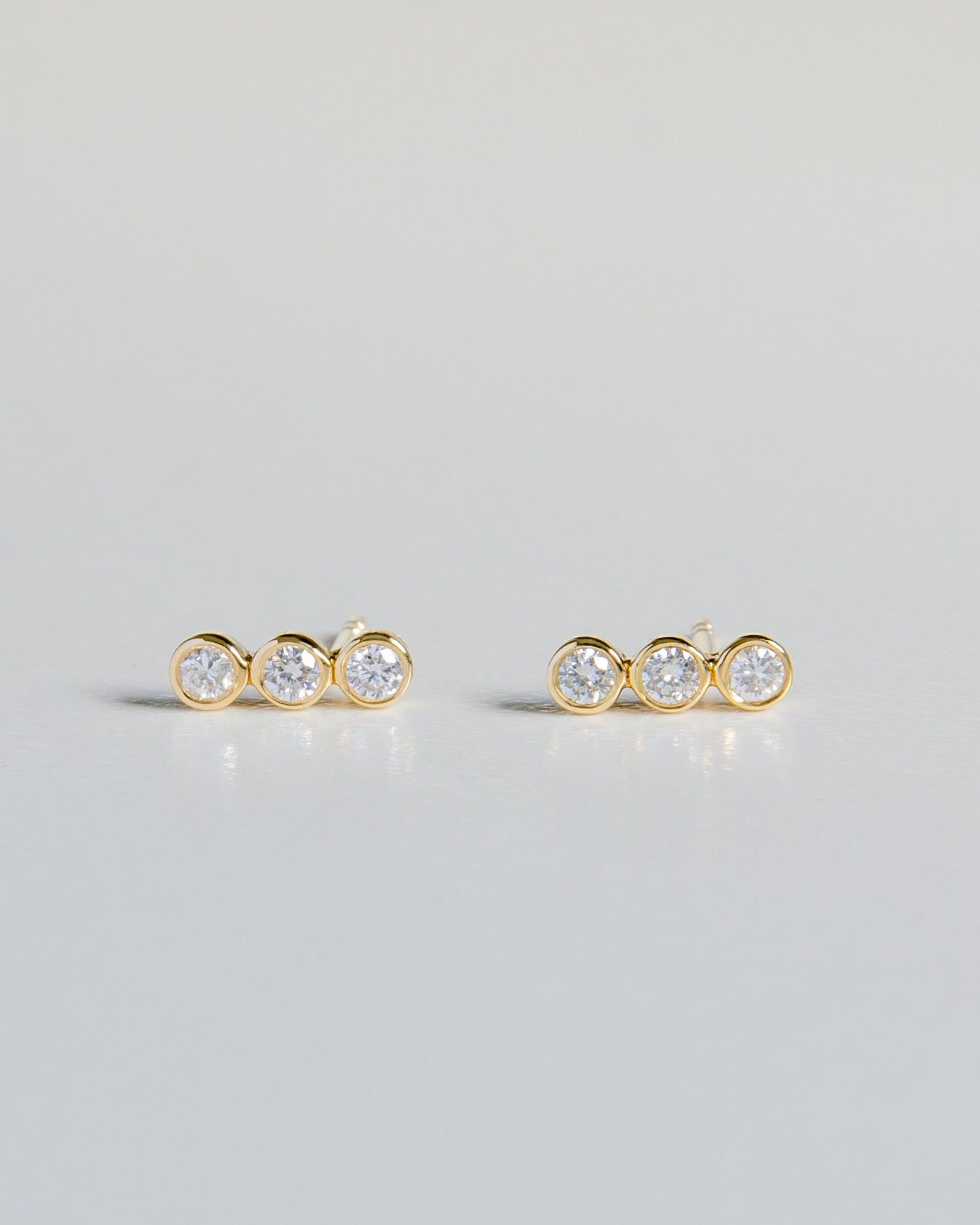 Bezel Trio Diamond Studs