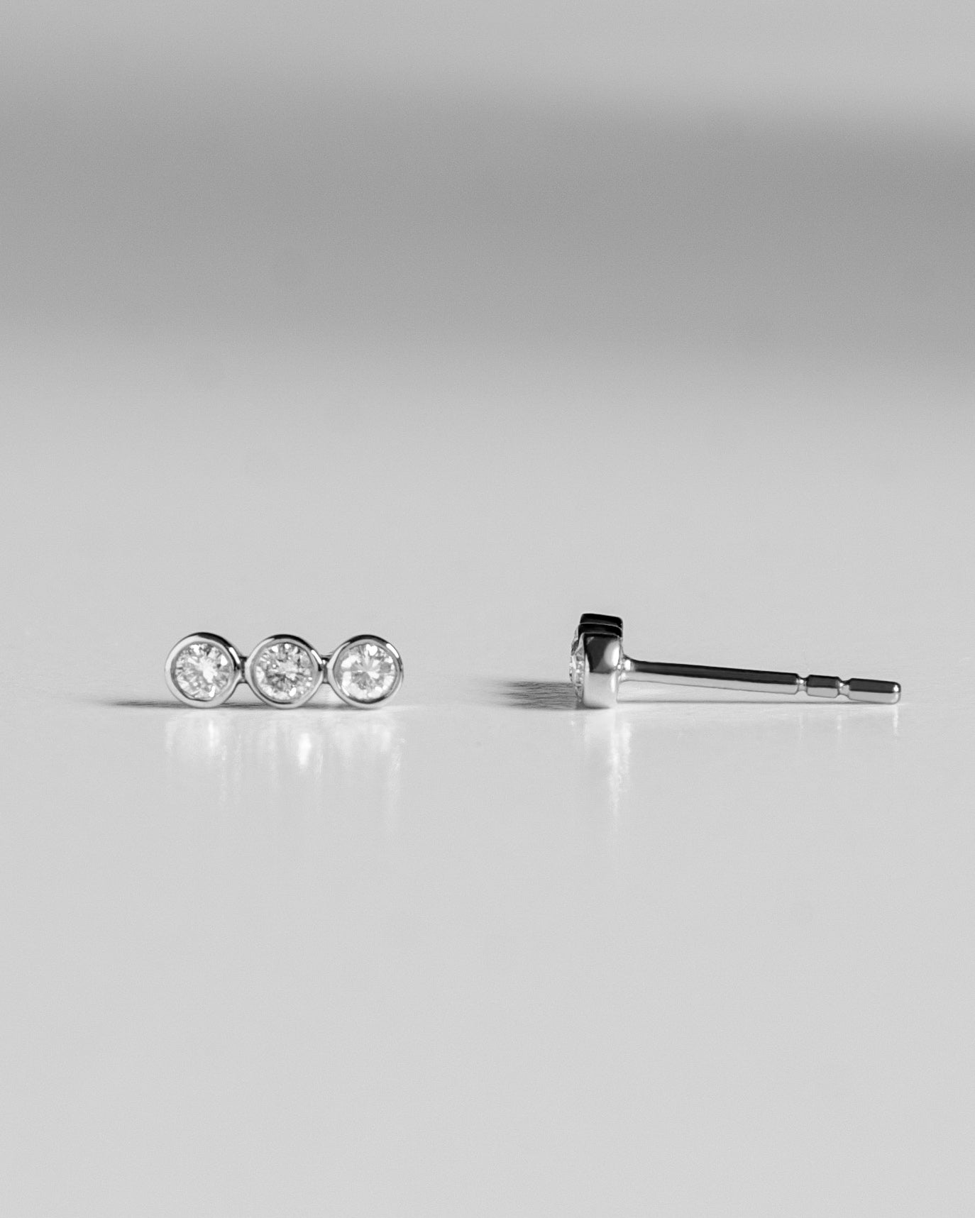 Bezel Trio Diamond Studs