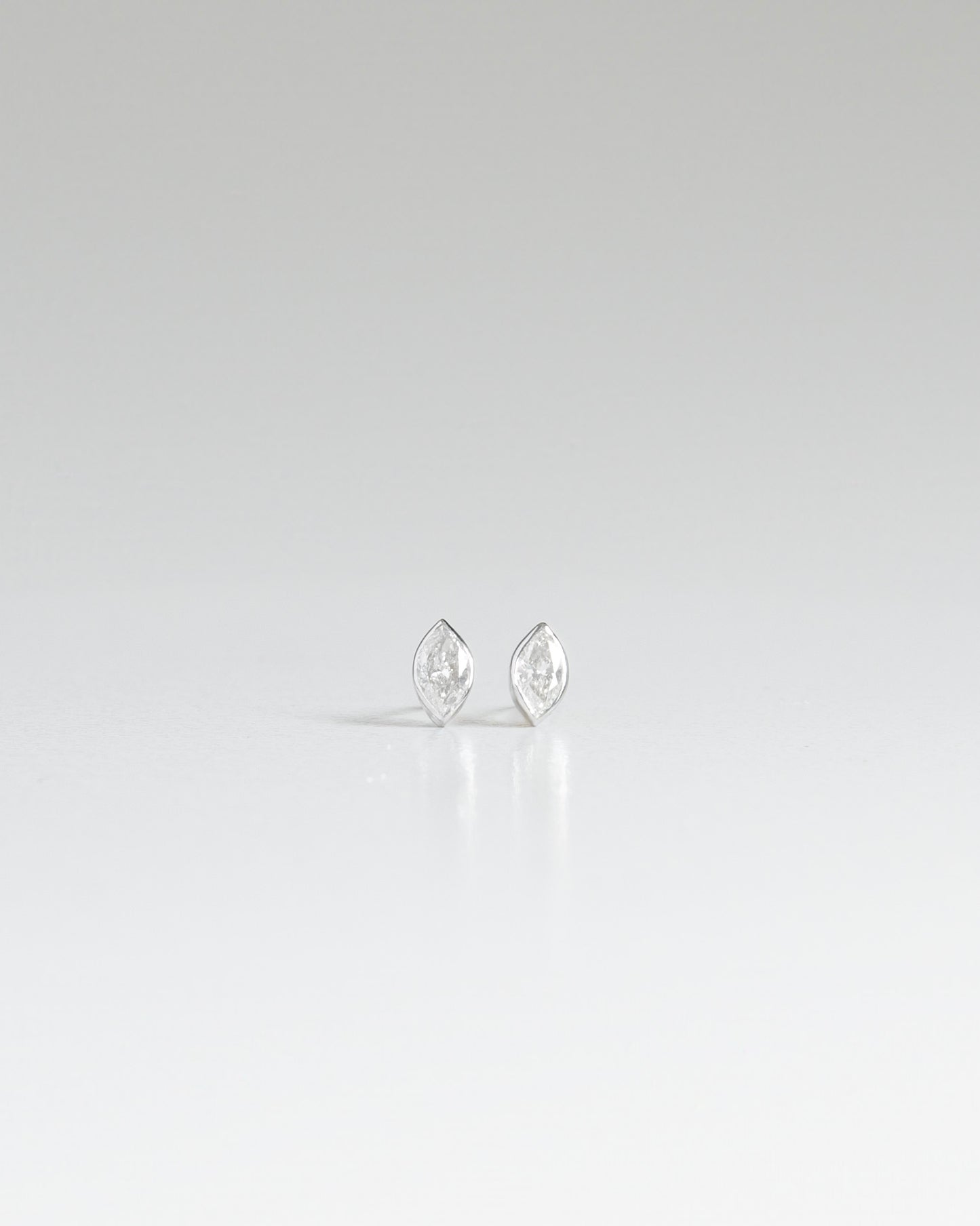 0.36ct Marquise Diamond Bezel Studs