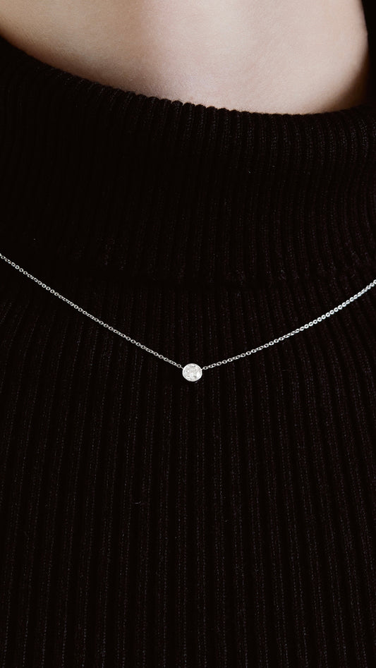 0.25ct Diamond Bezel Necklace